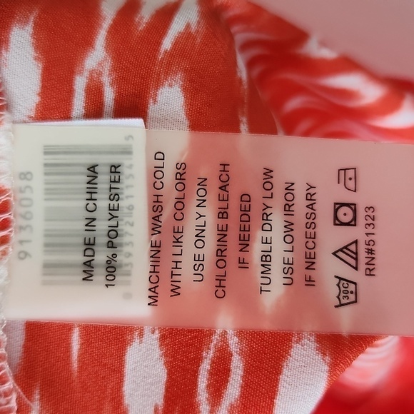 VINCE Camuto | Marrakech Fiery Red Print Tunic Coverup Sleeveless Dress Size M - Picture 6 of 9